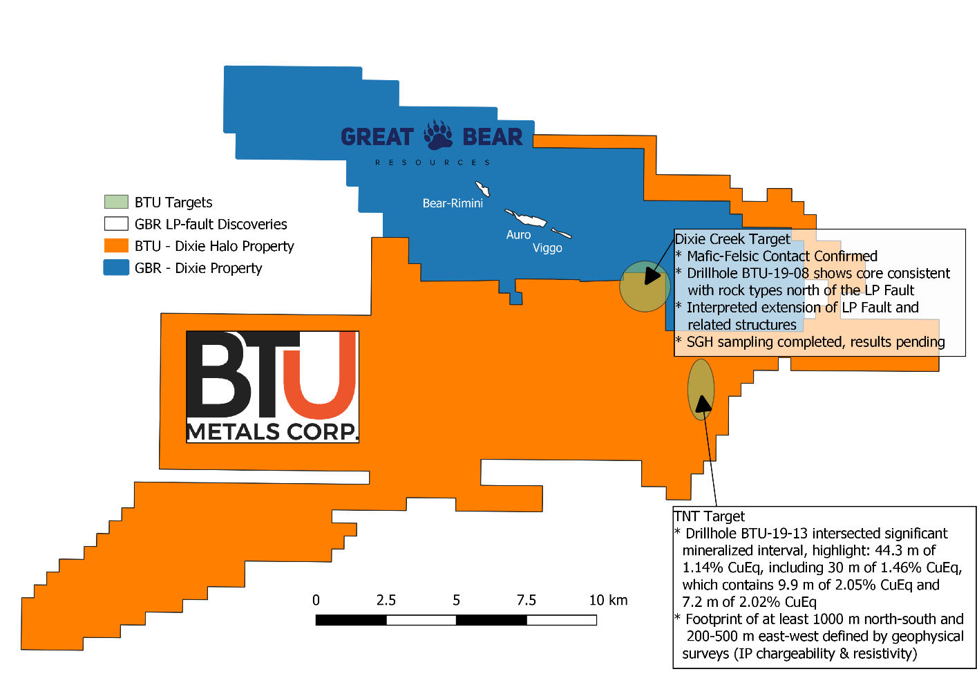 BTU Metals' Dixie Halo Property Map